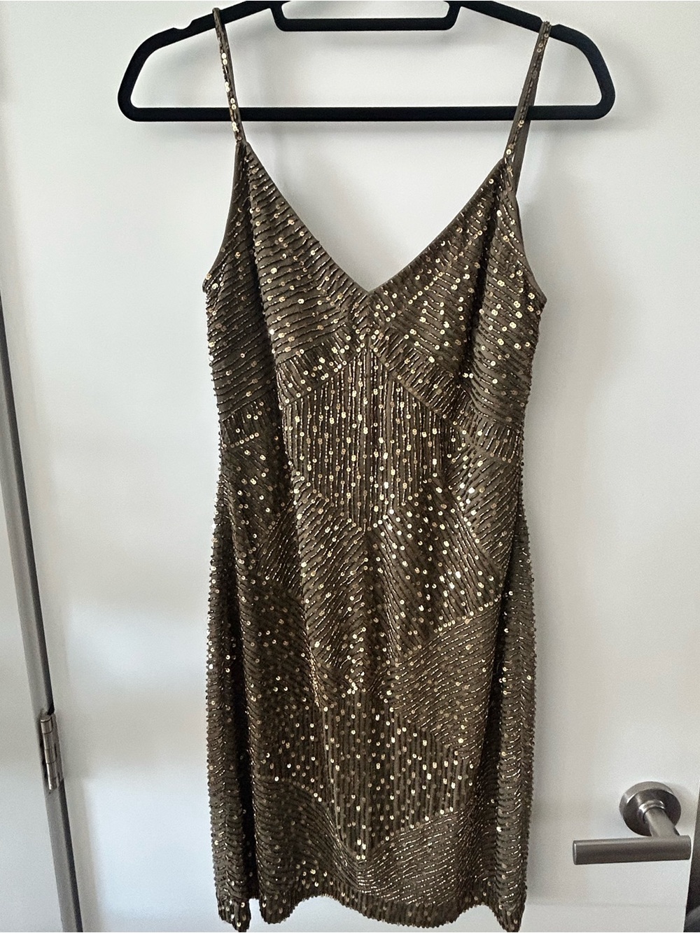 Ralph Lauren Bronze Sequin Midi Slip Dress